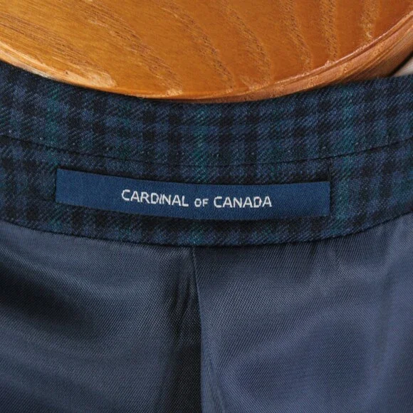 Cardinal of Canada NWT 100% Wool Sport Coat Size 40S US In Blues w/ Teal Plaid